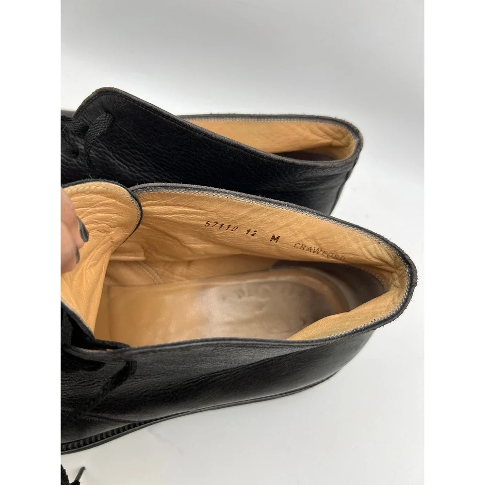 Johnston & Murphy Crawford Black Leather Chukka Boots Vibram Gumlite Mens 12M